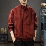 Хлопковая рабочая куртка с воротником-стойкой, мужская ретро-вышитая американская повседневная охотничья свободная куртка,Осень-зима