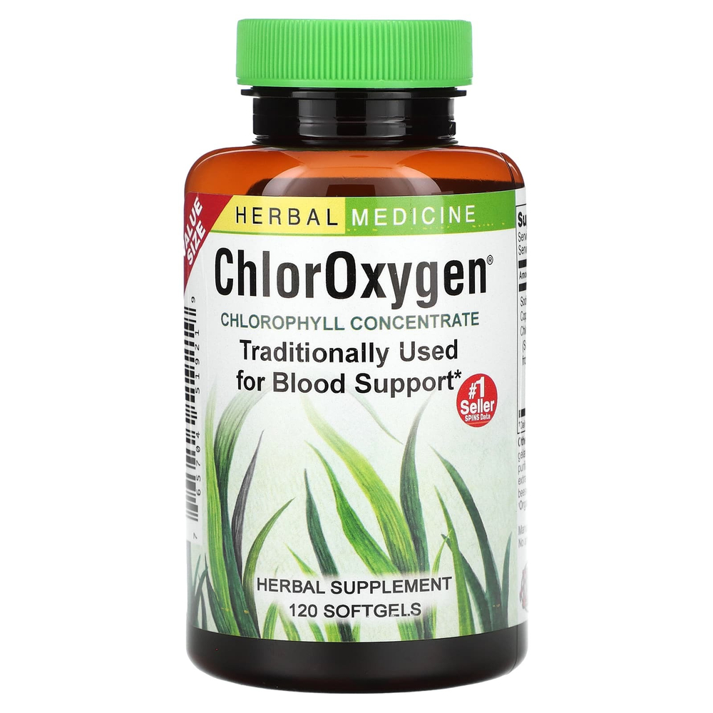 Herbs Etc., ChlorOxygen, концентрат хлорофилла, 120 мягких таблеток