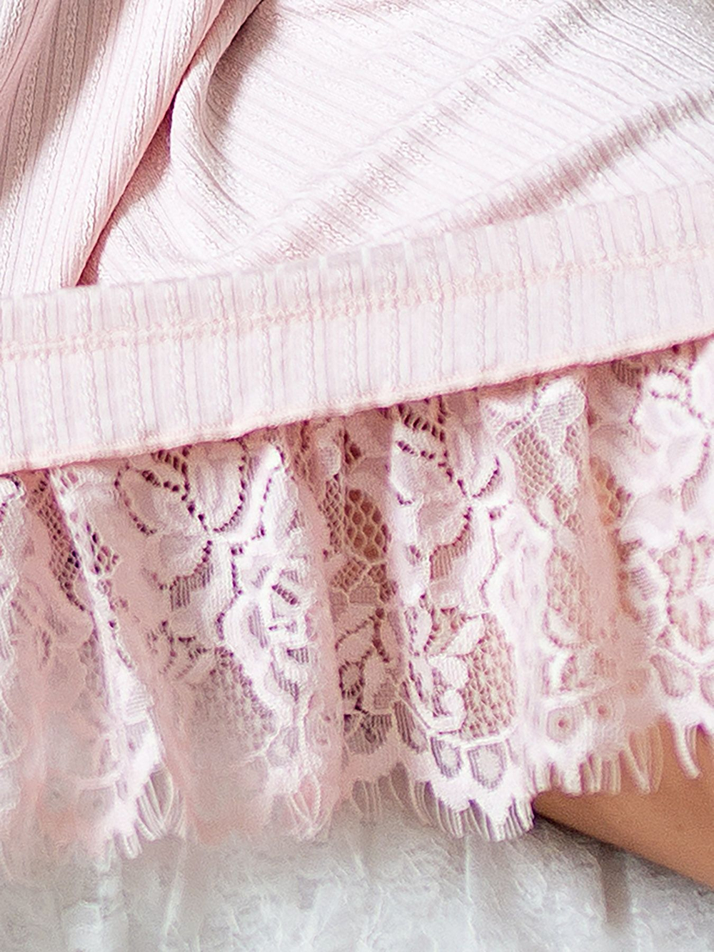 Домашняя сорочка с коротким рукавом (Размер: M) (Цвет: нежно-розовый)