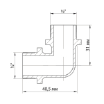 Уголок 1/2'' нар/нар с ограничением VRT® никель