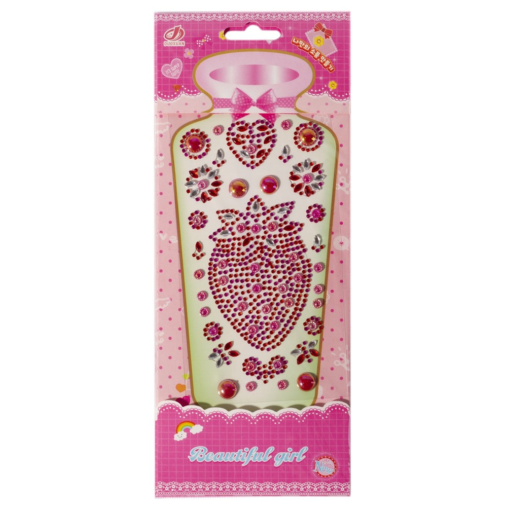 Наклейки-стразы Alingar, акриловые, "Клубничка", пакет с европодвесом