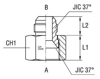 Соединение PS JIC 1.7/8 - JIC 1/2