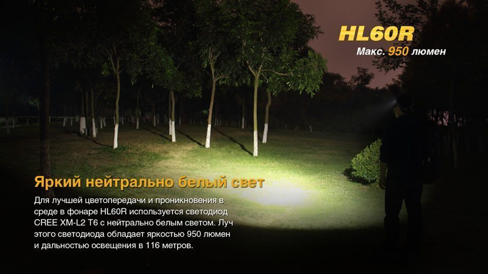 Налобный фонарь Fenix HL60R (Desert Yellow)