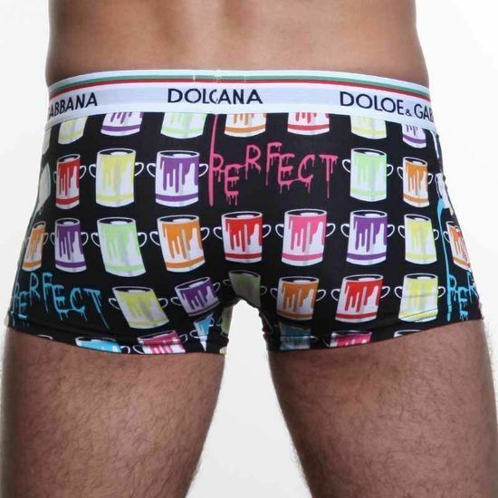 Мужские трусы боксеры с рисунком "кружки" Doloe Gabbana Colorful Mugs Black