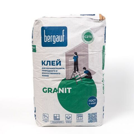 Клей для плитки Bergauf Granit для тяжелых плит С2ТЕ, 25 кг