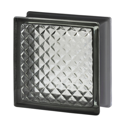 Стеклоблок Vitrablok Инка Черный Бриллиант 19x19x8
