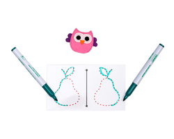 Набор многоразовых карточек для рисования двумя руками "Сова"