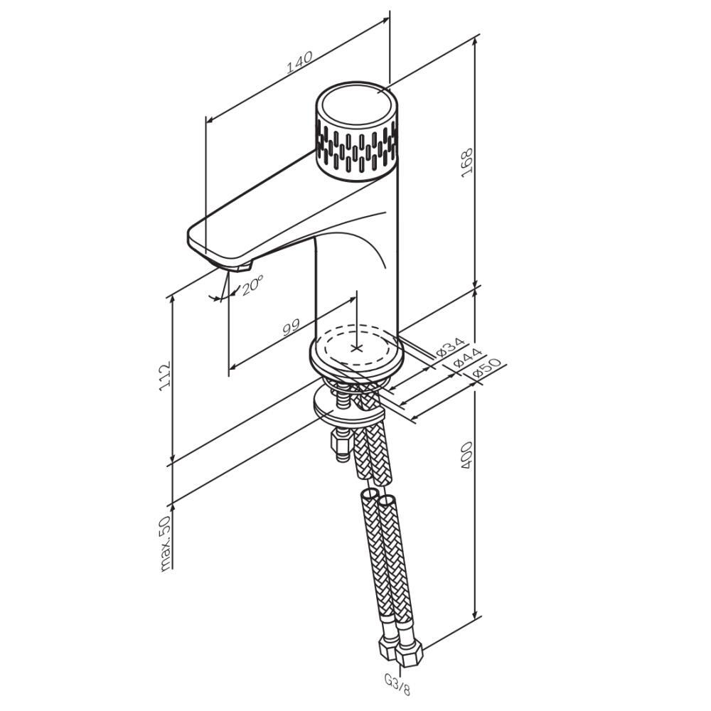 Смеситель для раковины с индикацией температуры AM.PM Gem F90A02400