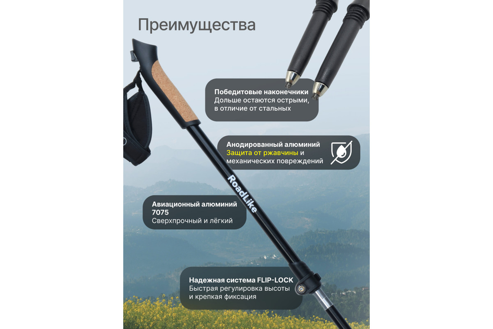 Палки для скандинавской ходьбы RoadLike Scandi