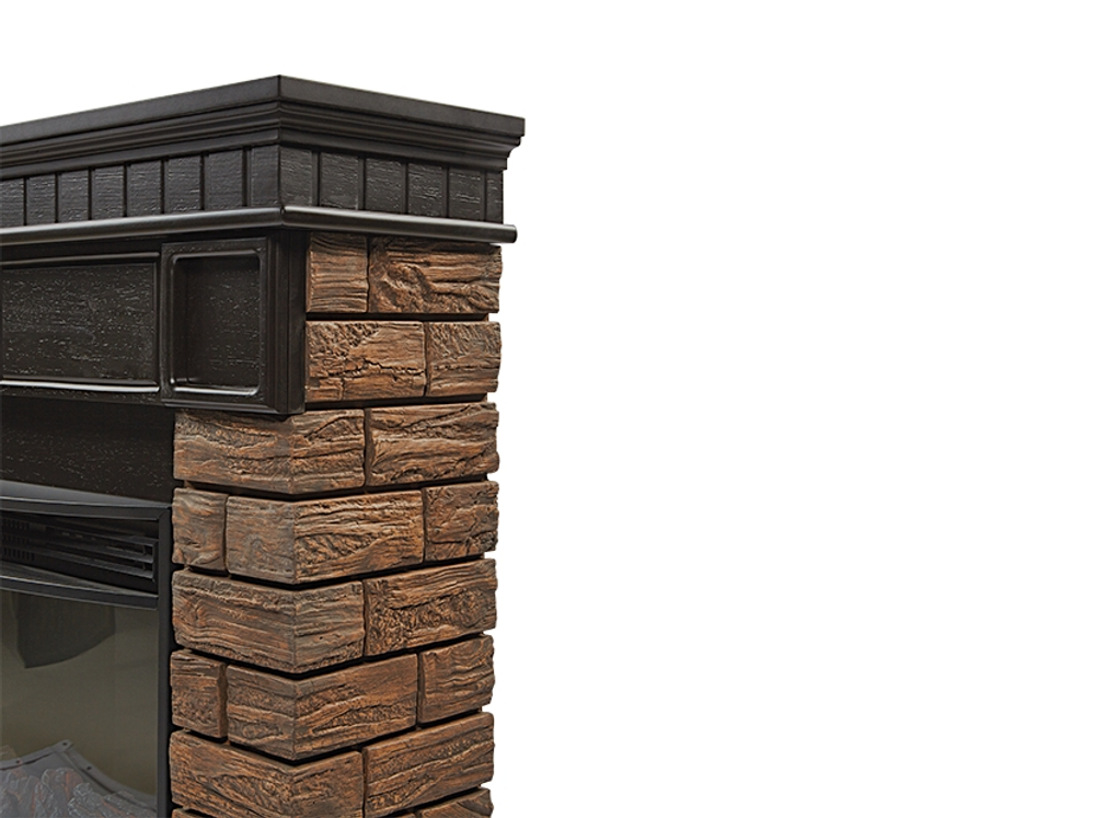 Портал Firelight Bricks Wood 25 камень темный, шпон венге