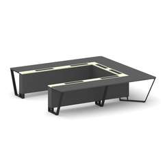 Steel Meet Стол переговорный П-образный KMK-PR.B.SP-11P Антрацит/Ваниль Глянец/Металл Черный 3200*32