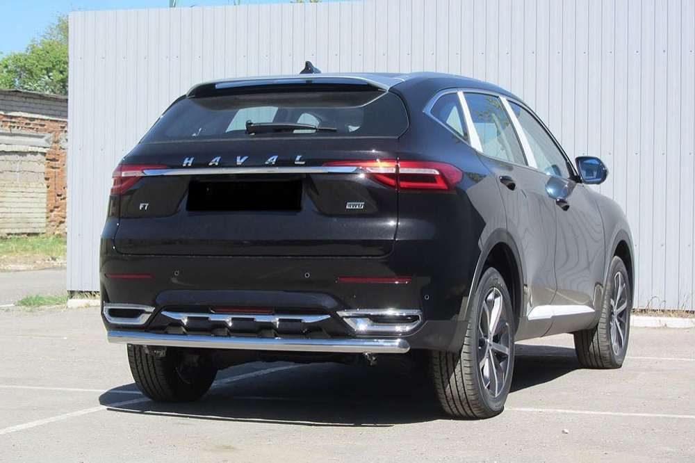 Защита заднего бампера (нержавейка) Haval F7 F7x (2019-2023) d57