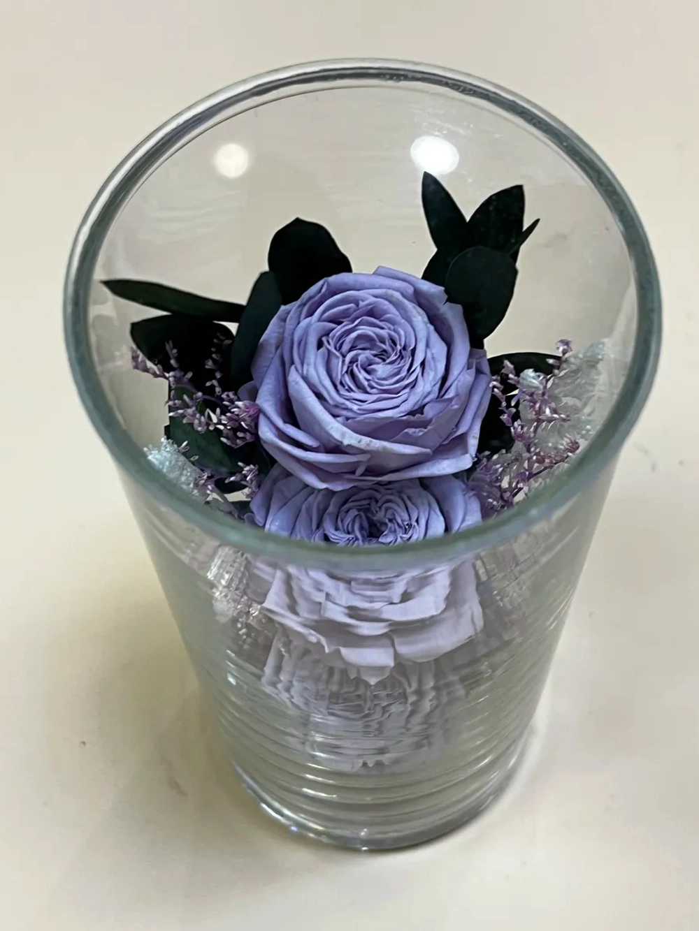 натуральные цветы в стекле, вакуум