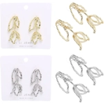 Серьги «ЭЛЛОДИ», тюльпаны, цвет золото и серебро, 4*1,5см