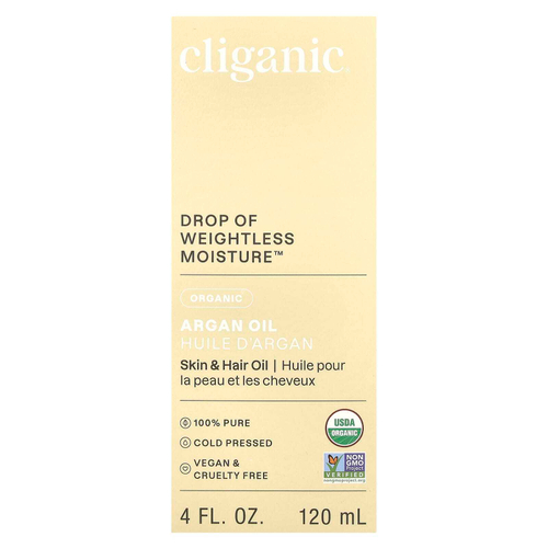Cliganic, Drop of Weightless Moisture ™, органическое аргановое масло, 120 мл (4 жидк. Унции)