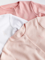 Комбинезон / Cлип для малышей Next 559-624, 3 шт., Белый, Розовый