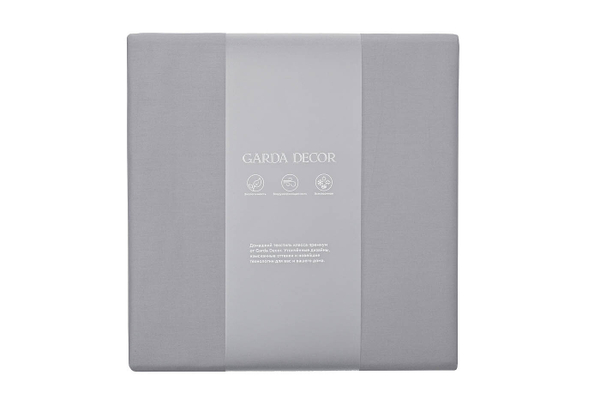 Простыня на резинке 180x200x30 Garda Decor серая