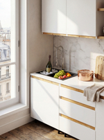 Кухонный модуль напольный, 60х60х85, Валенсия, под мойку, тумба под раковину с дверью, на ножках, белая, Dipriz