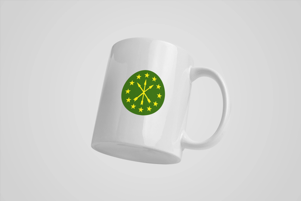 Кружка с адыгейским флагом
