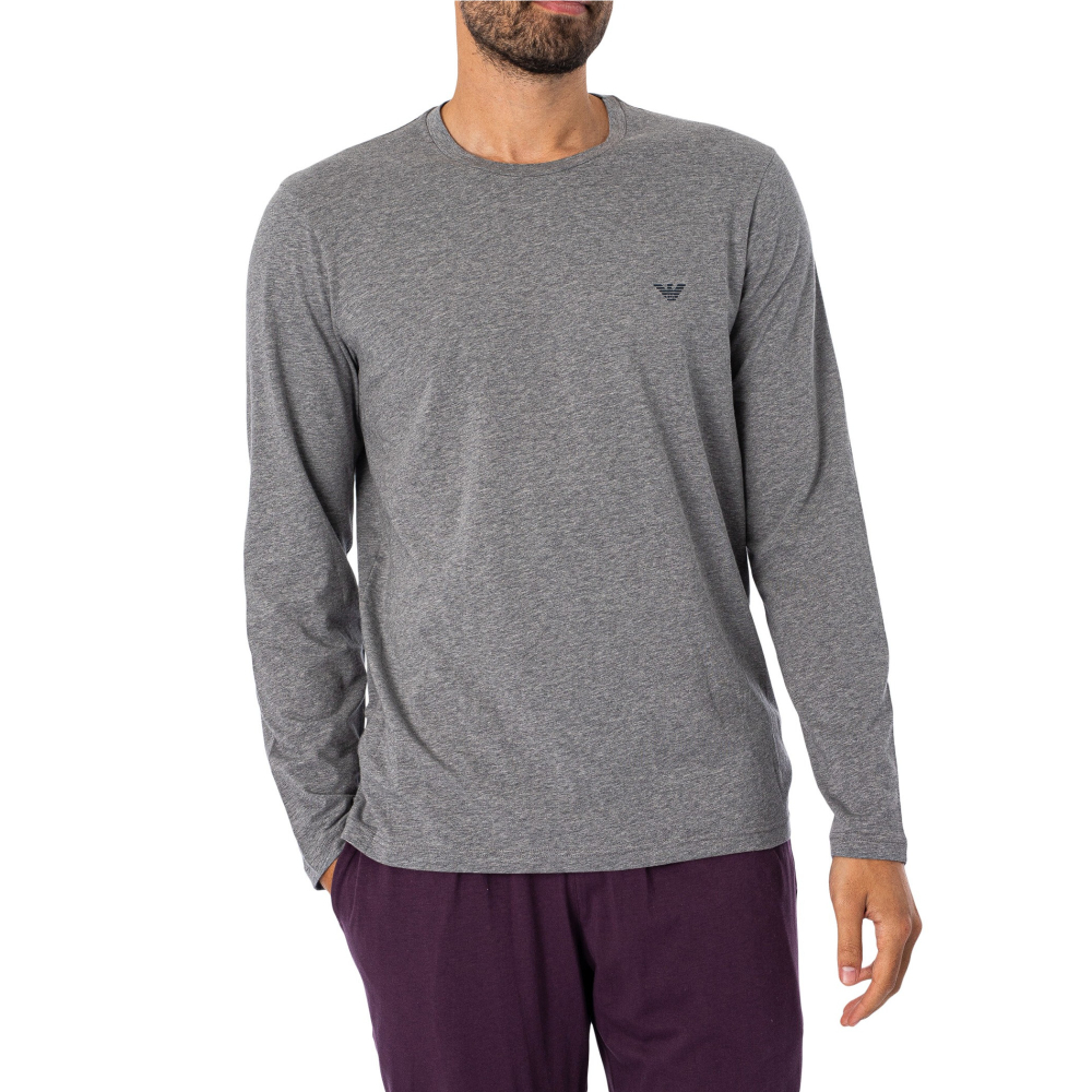 Мужская пижама серая толстовка, фиолетовые штаны Emporio Armani 111789_4F720 15449