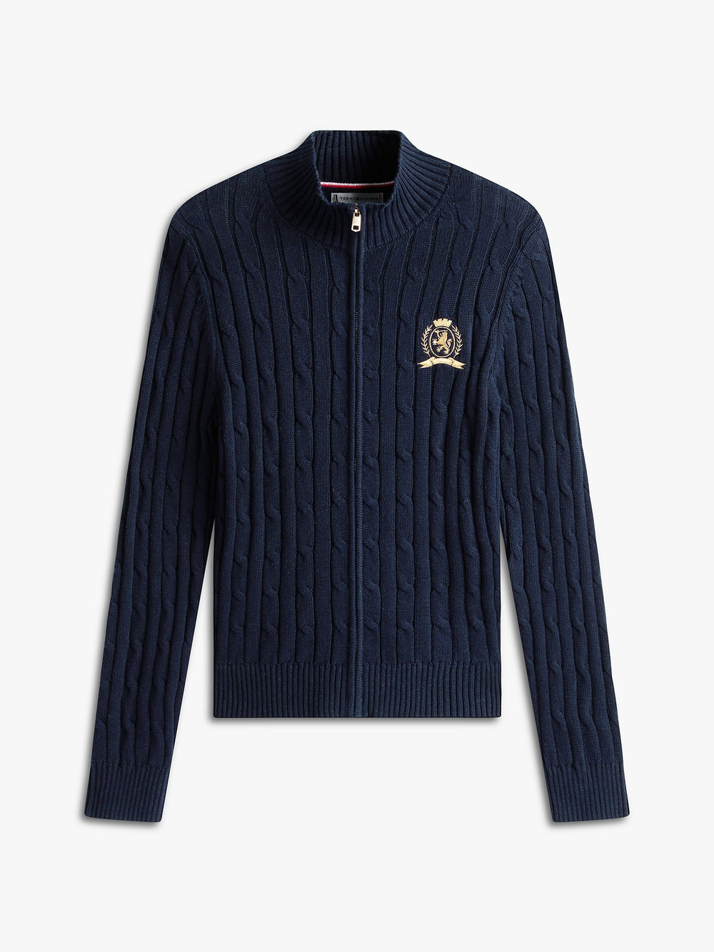 Кардиган Tommy Hilfiger Crest Logo Cable Knit Zip Cardigan Navy