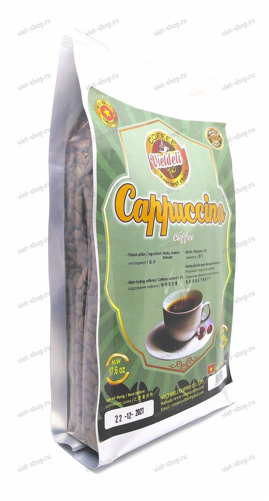 Вьетнамский зерновой кофе Vietdeli Cappuccino, 500гр.