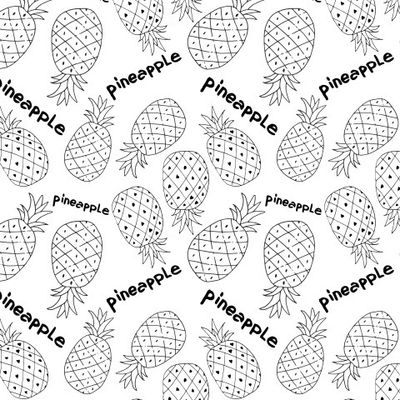 ананасы с надписью черно-белый цвет