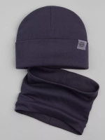 Шапка трикотажная и снуд для детей на осень