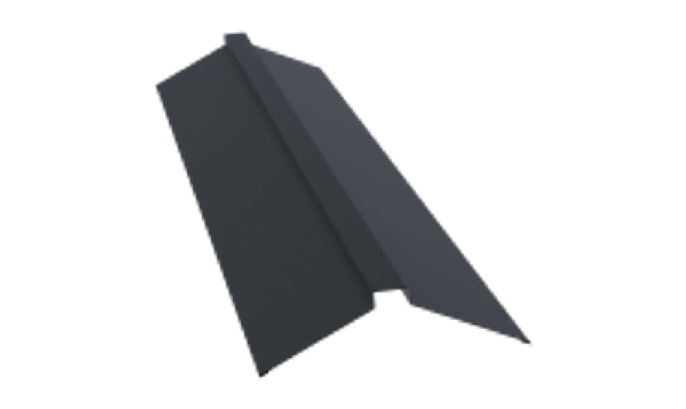 Планка конька плоского 150х40х150 глянец RAL 7024 графит (2м)