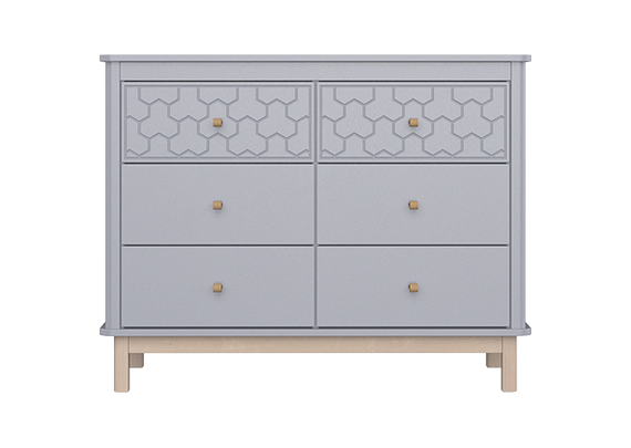 Комод Classic 6 ящиков с фрезеровкой &quot;Мозаика&quot; (серый)