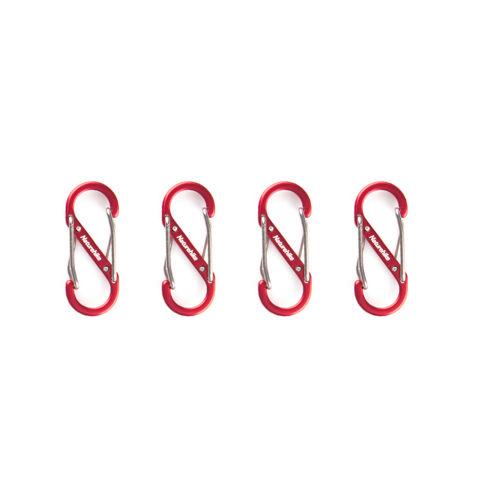 Карабин многофункциональный Naturehike NH20GS004 S-Type 4 см, 4шт