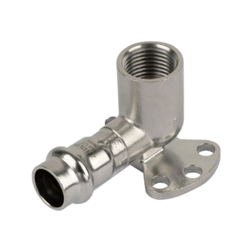 Пресс-угольник из нержавеющей стали ДУ-22*1/2 внутр. резьба и креплением водорозетка TIM ZTI.554.002204