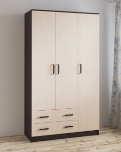 Шкаф Лагуна 120 см, венге/дуб молочный