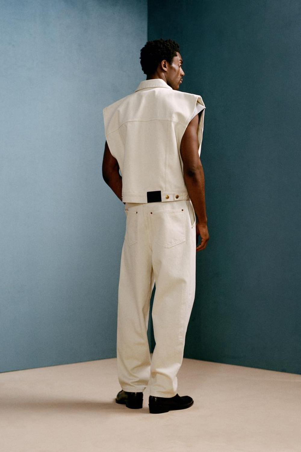 ZARA X WILLY CHAVARRIA ДЖИНСОВЫЙ ЖИЛЕТ, ЭКРЮ