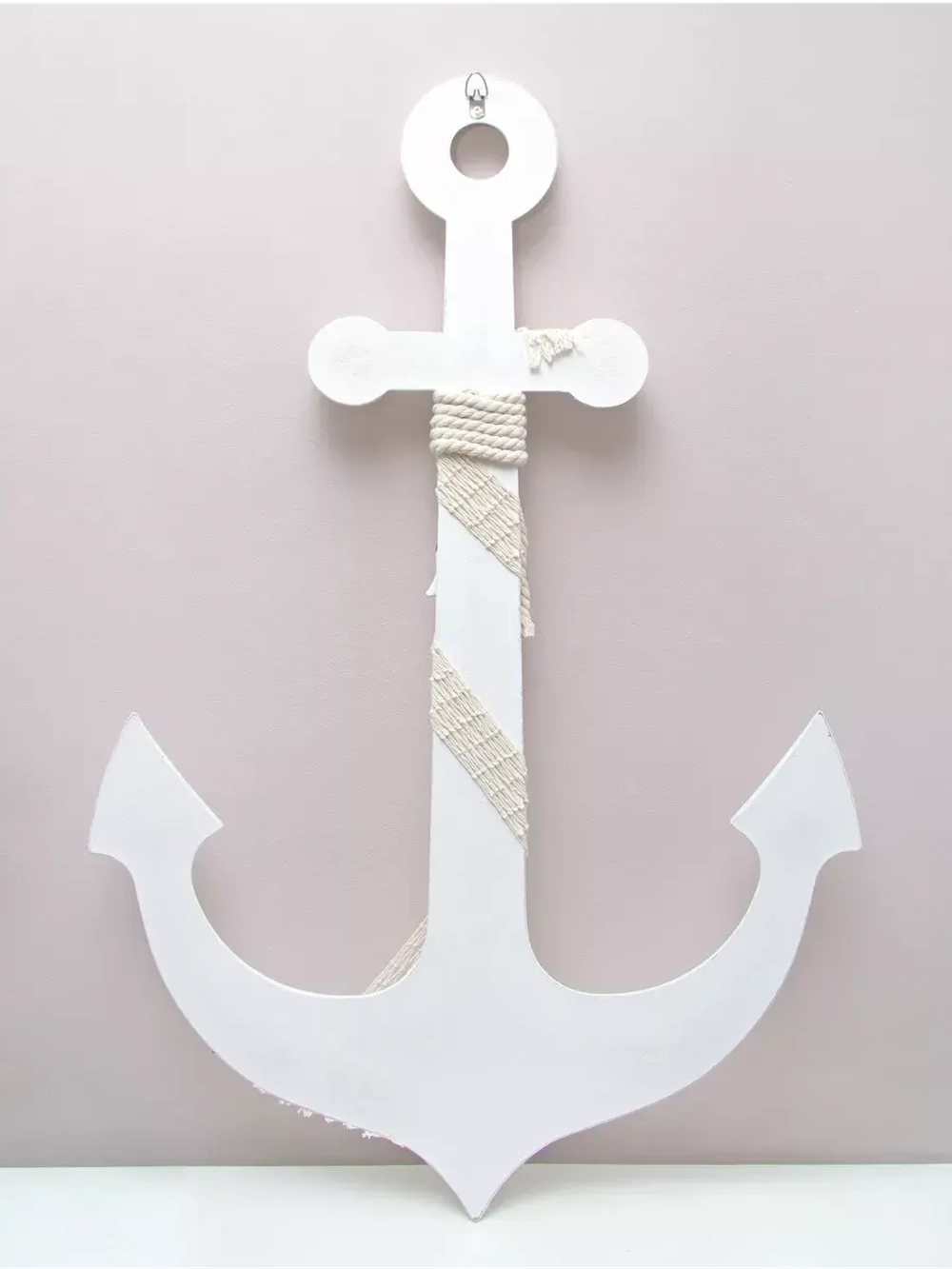 Декор на стену для интерьера "Якорь с канатом" 77 см