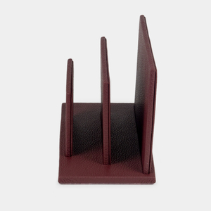 Подставка для визиток и бумаг из натуральной кожи теленка, бордового цвета