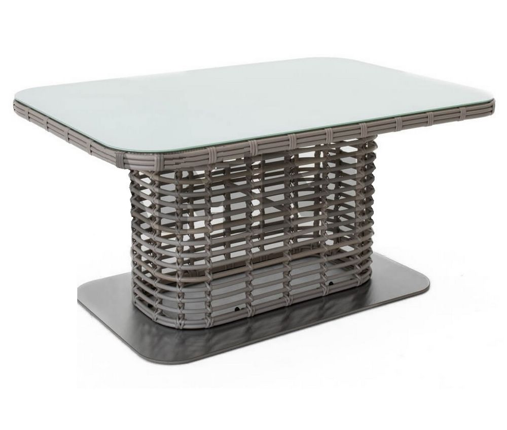 "Блисс" плетеный стол из искусственного ротанга 141х92х75см, цвет молочный