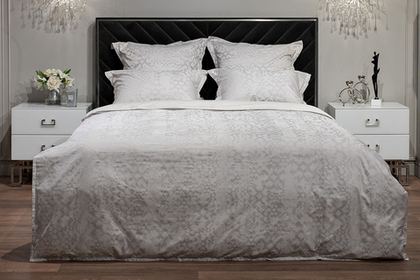 Постельное белье 2 спальное евро Garda Decor Маттео бежевое в подарочной упаковке