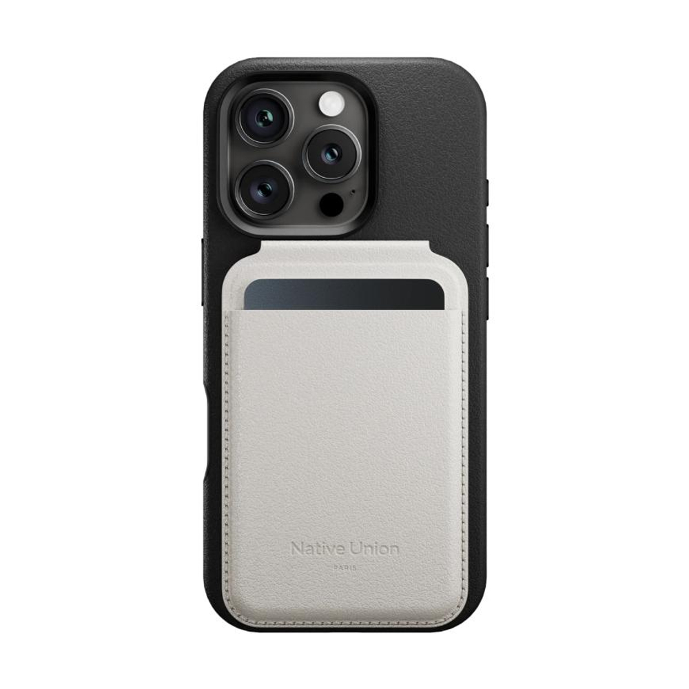 Кожаный чехол-бумажник MagSafe с подставкой Native Union Active Wallet Stand Гибридный картхолдер из полиуретановой кожи. Вмещает до четырёх карт