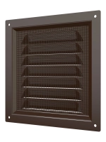 Решетка вен. с сеткой 150*150 метал. коричн. 1515МЭ
