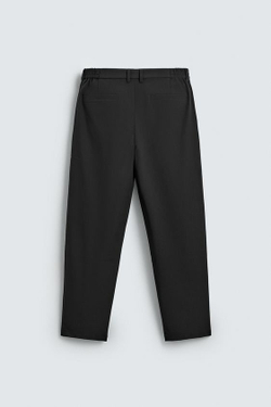 ZARA БРЮКИ REGULAR FIT КОМФОРТНОЙ ПОСАДКИ, ЧЕРНЫЙ