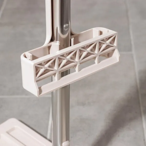 Швабра для мытья пола плоская с вертикальным отжимом Доляна, 2 насадки из микрофибры 35×14 см, стальная ручка 125 см