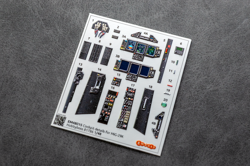 MiG-29K cockpit details set for Hobbyboss 81786 1/48 (3D decal)