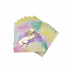 Салфетка Единорог золотой 33см, 6 шт