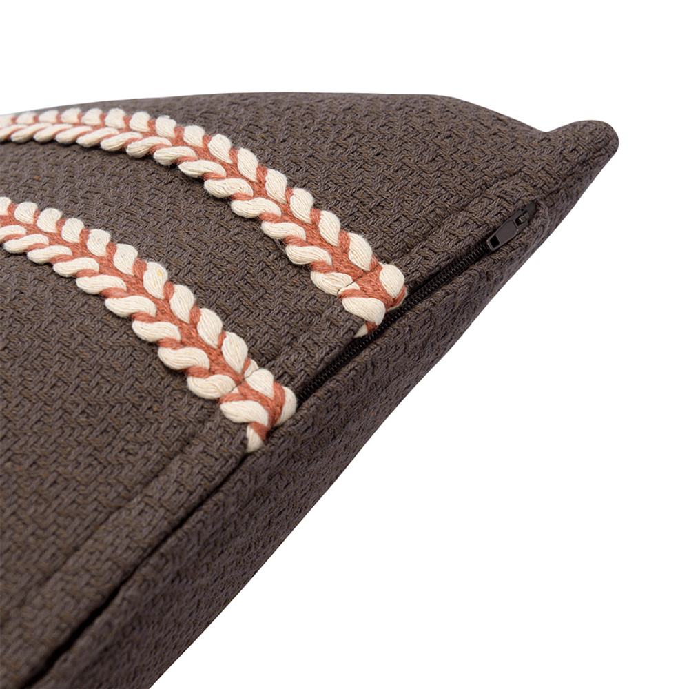 Подушка декоративная базовая braids серо-коричневого цвета из коллекции ethnic, 30х45 см