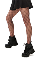 Колготки с принтом, имитирующим крупную сетку (Размер: S-M-L) (Цвет: бежевый)