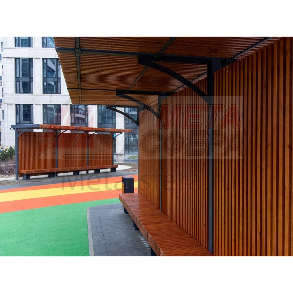 Пергола Греция со скамейкой