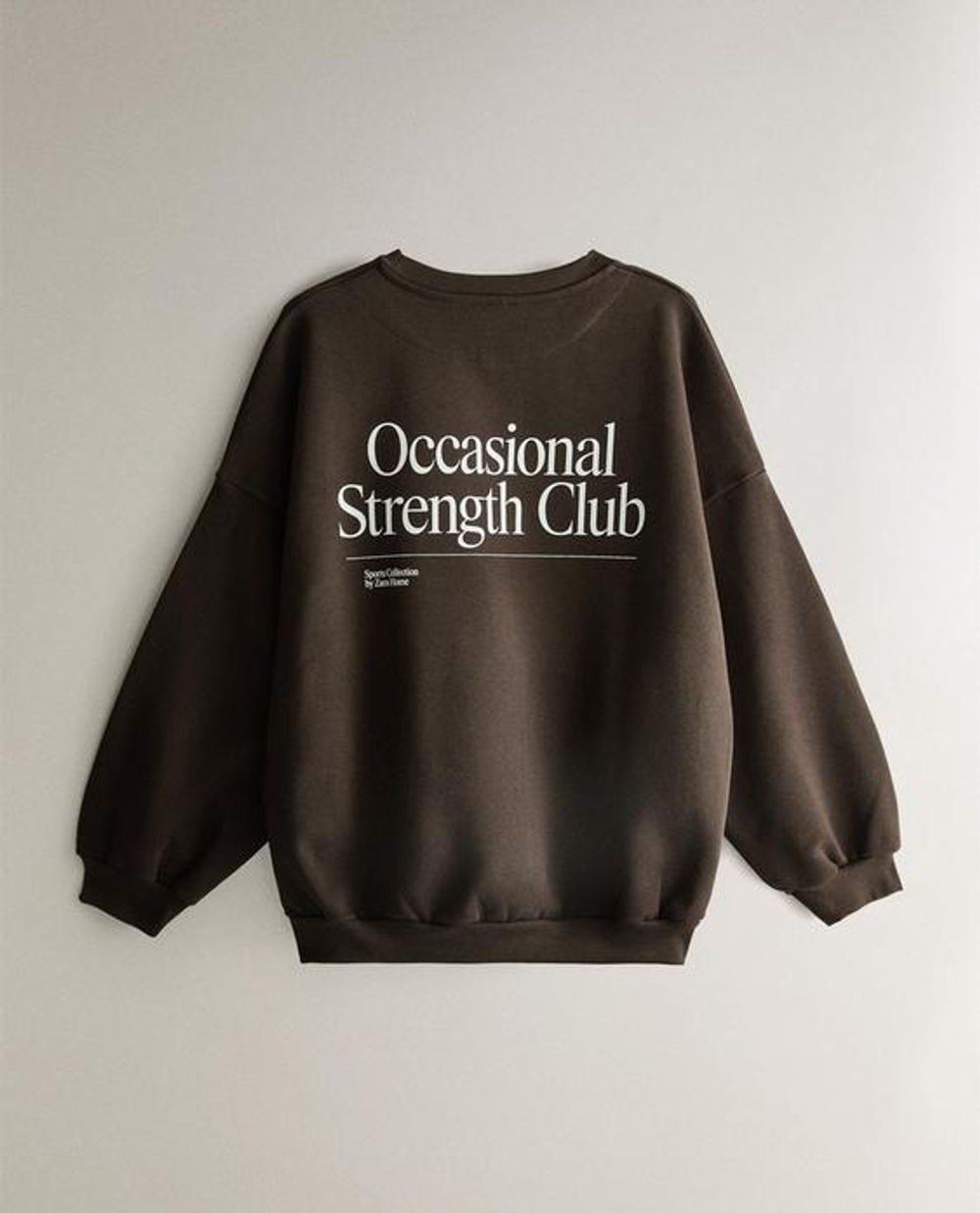 ZARA HOME ХЛОПКОВАЯ СПОРТИВНАЯ ТОЛСТОВКА, КОРИЧНЕВЫЙ