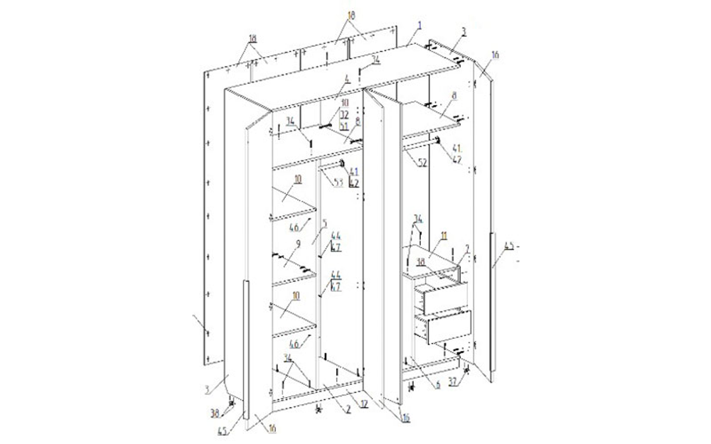 МС "Альте" Шкаф 4-ств (Белый лофт), Велес, г. Туймазы