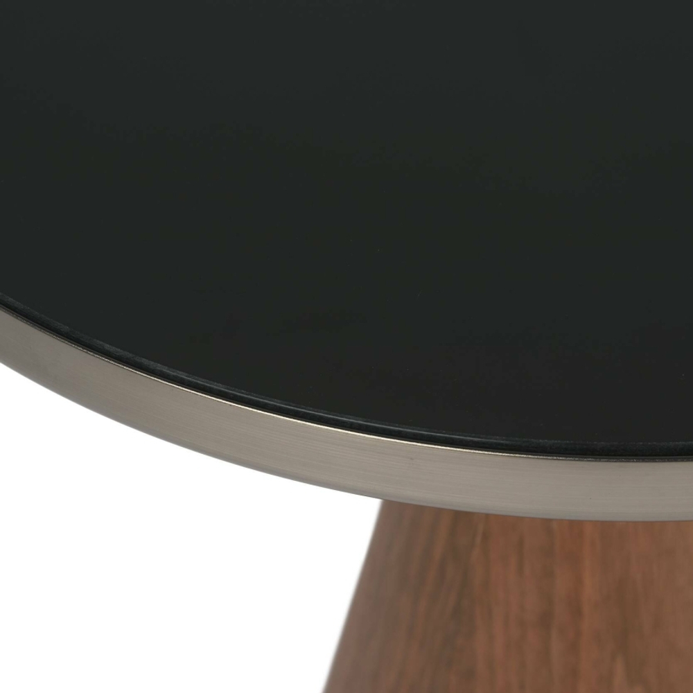 Кофейный столик Vaso Wood диаметр 50 коричневый. черный